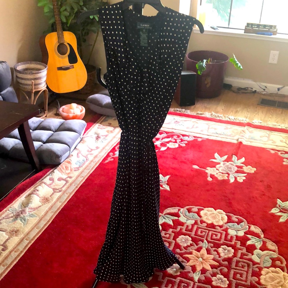 Adorable Ralph Lauren light polkadot tie dress